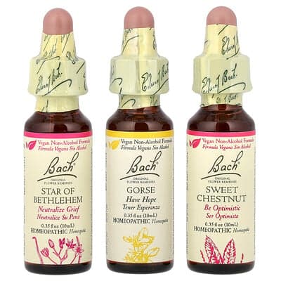 Bach, Alkuperäiset kukkalääkkeet, lohtupakkaus, toivo ja ilo, 3 pipettiä, 10 ml / kpl