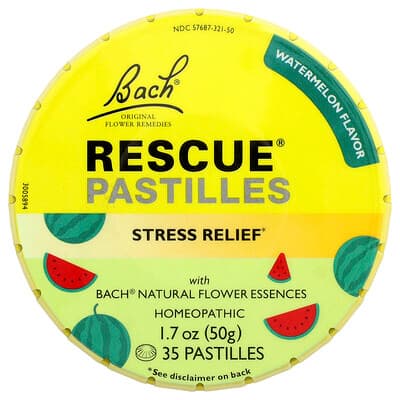 Bach, Rescue® Pastillit, Stressin Lievitys, Vesimeloni, 35 Pastillia