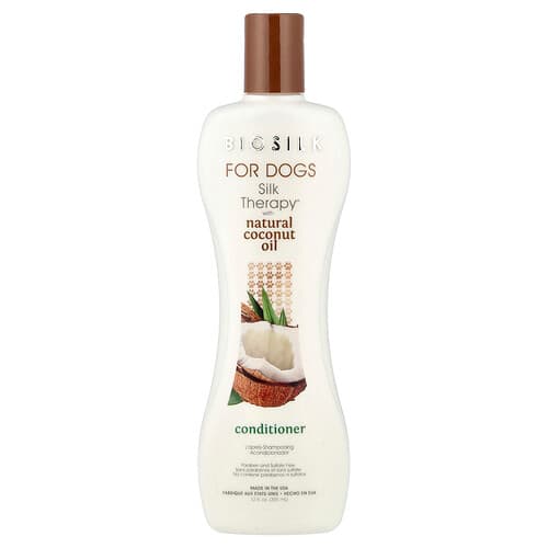Biosilk, Silk Therapy® -hoitoaine luonnollisella kookosöljyllä, koirille, 355 ml