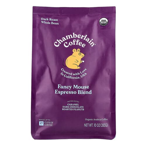 Chamberlain Coffee, Fancy Mouse -espressosekoitus, kokonaiset pavut, tummapaahtoinen, 383 g