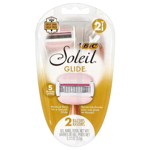 BIC, Soleil Glide, Kertakäyttöiset Partahöylät, 2 Partahöylää