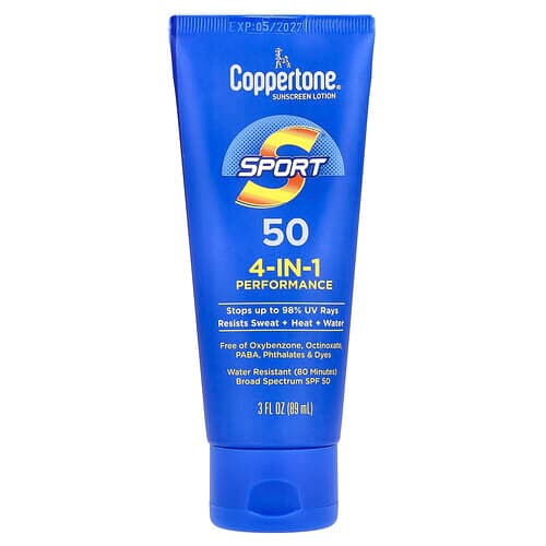 Coppertone, Sport, aurinkovoide, 4-in-1 Performance, SPF 50, 89 ml