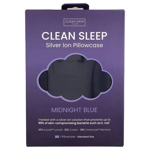 Clean Skin Club, Puhdas uni, hopeaionityynyliina, keskiyönsininen, 1 kpl