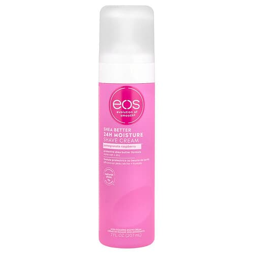 EOS, Shea Better™, 24 tuntia kosteuttava parranajovoide, granaattiomena-vadelma, 207 ml