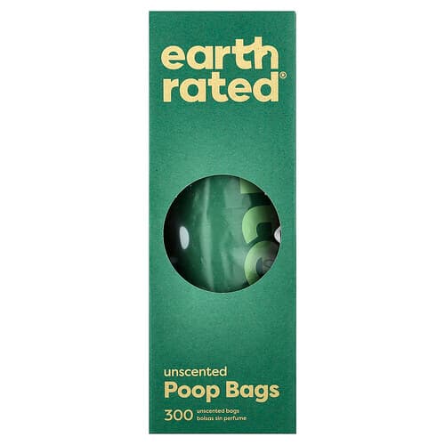 Earth Rated, Koirankakkapussit, hajusteettomat, 300 pussia