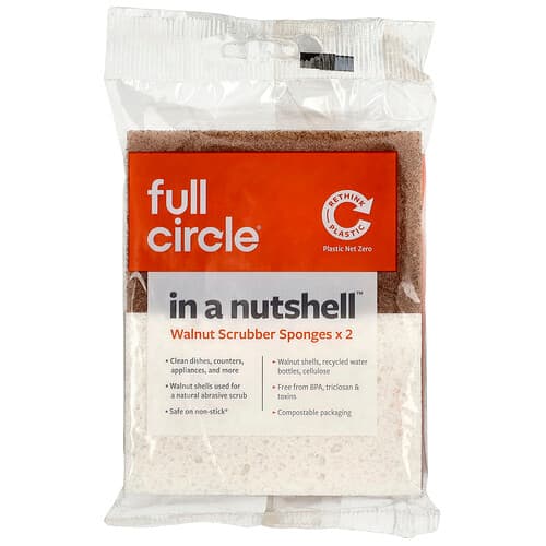 Full Circle, In a Nutshell™, Walnut Scrubber -sienet, 2 kpl