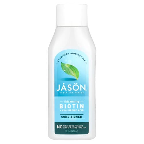 Jason Natural, Hoitoaine, paksuuntuva biotiini + hyaluronihappo, 473 ml