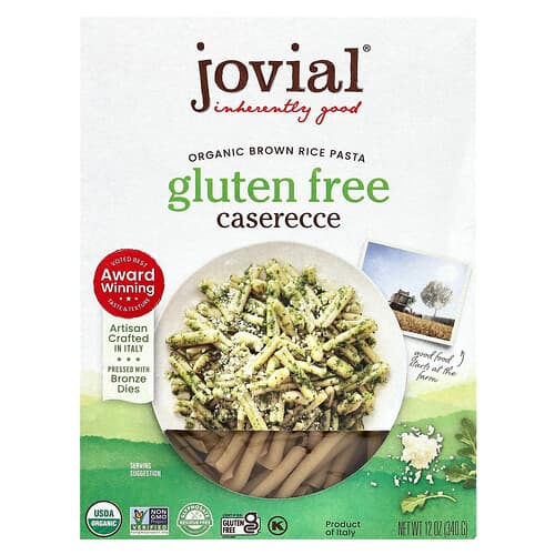 Jovial, Luomu ruskea riisipasta, Caserecce, 12 unssia (340 g)