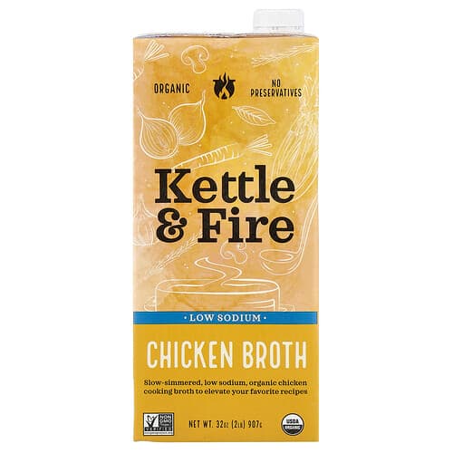 Kettle & Fire, Vähäsuolainen kanaliemi, 907 g