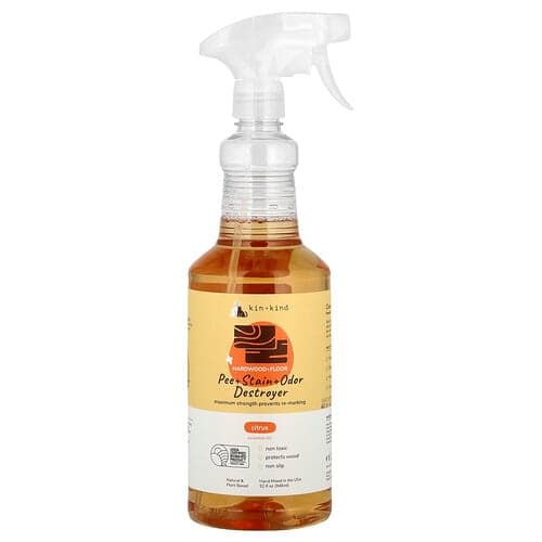 Kin+Kind, Pissa-, tahra- ja hajunpoistoaine, puu- ja lattiapuhdistusaine, sitrushedelmien tuoksu, 946 ml