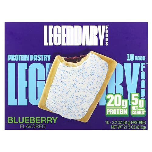 Legendary Foods, Proteiinileivonnainen, mustikka, 10 kpl, 61 g / kpl