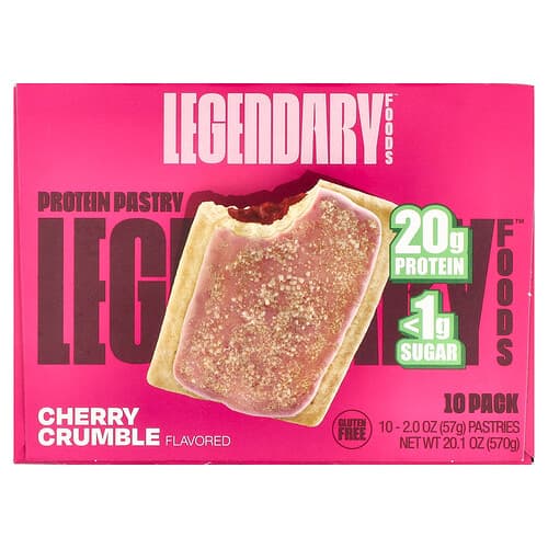 Legendary Foods, Proteiinileivonnainen, kirsikkamuru, 10 kpl, 57 g/kpl