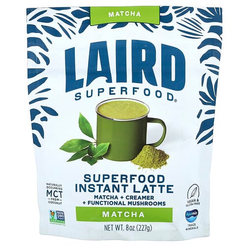 Laird Superfood, Pikalatte, Matcha + Cramer + Adaptogeenit, Matcha, 227 g