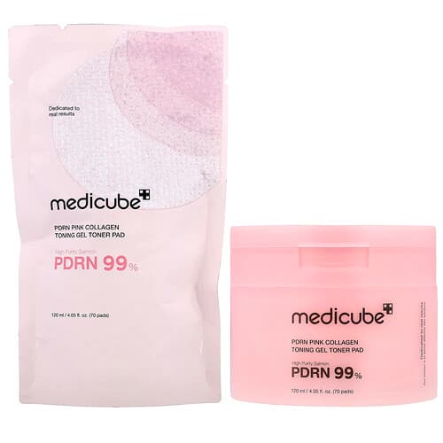 Medicube, PDRN Pink Collagen Toning Gel -kasvovesilappu, 70 lappua