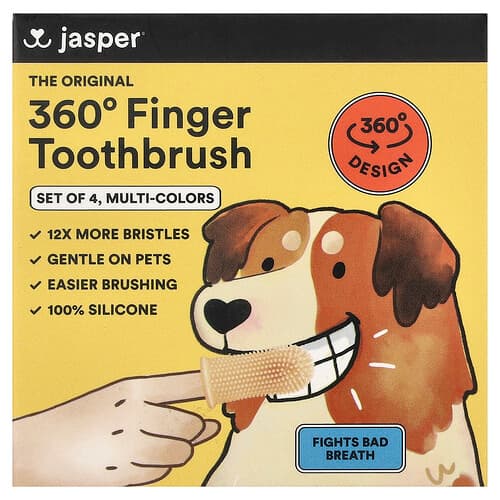 Jasper, 360° sormihammasharja, monivärinen, 4 hammasharjaa