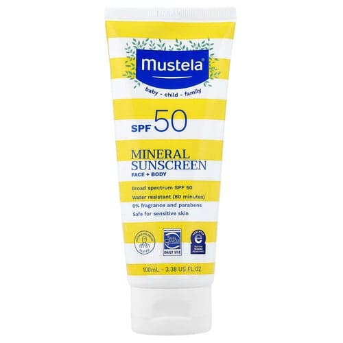 Mustela, Mineraaliaurinkovoide, kasvoille ja vartalolle, SPF 50, 100 ml