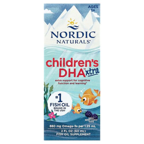 Nordic Naturals, Lasten DHA™ Xtra, 1-vuotiaille ja vanhemmille, Great Berry Ponch, 60 ml