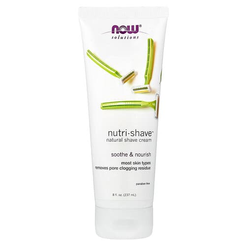 NOW Foods, Solutions, Nutri-Shave™, luonnollinen parranajovoide, 237 ml