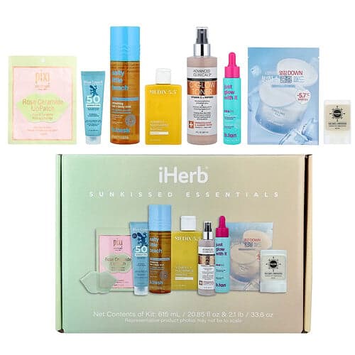 iHerb Exclusive, iHerb® Exclusive, Sunkissed Essentials -setti, 8-osainen pakkaus