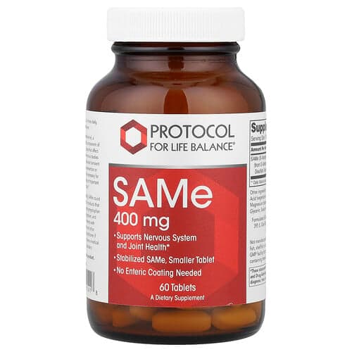 Protocol for Life Balance, SAMe, 400 mg, 60 tablettia