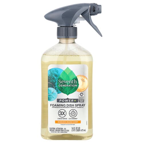 Seventh Generation, Power+, vaahtoava astianpesusuihke, mandariini, 473 ml