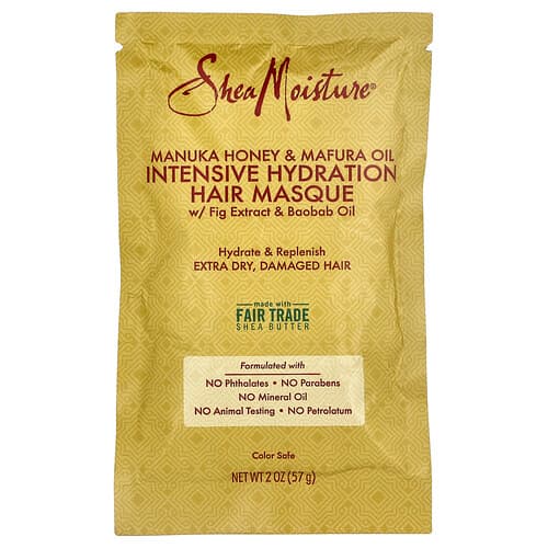 SheaMoisture, Manukahunajaa ja mafuraöljyä sisältävä tehokosteuttava hiusnaamio, 57 g