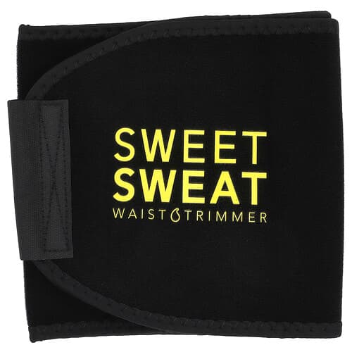 Sports Research, Sweet Sweat®, vyötärötrimmeri, suuri, musta ja keltainen, 1 vyö