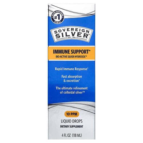 Sovereign Silver, Bio-Active Silver Hydrosol™ -immuunijärjestelmän tuki, nestemäiset tipat, 118 ml