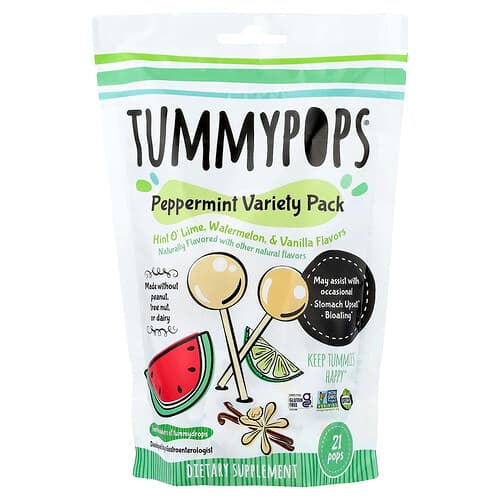 Tummydrops, Tummypops®, piparminttuinen sekoituspakkaus, 21 popsia