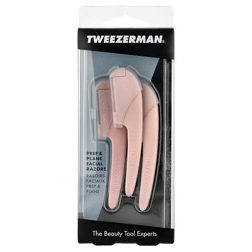 Tweezerman, Prep & Plane -kasvohöylät, 3 kpl