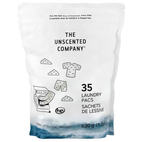 The Unscented Company, Pyykkipussit, hajusteettomat, 35 pussia, 630 g