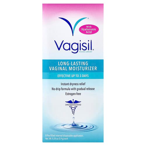 Vagisil, Pitkäkestoinen kosteuttava liukuvoide, 8 esitäytettyä kertakäyttöistä sisäistä applikaattoria, 5,9 g/kpl