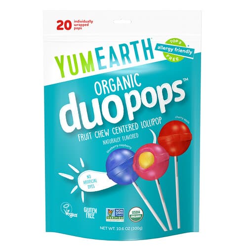 YumEarth, Luomu Duopops™, erilaisia, 20 palaa, 300 g
