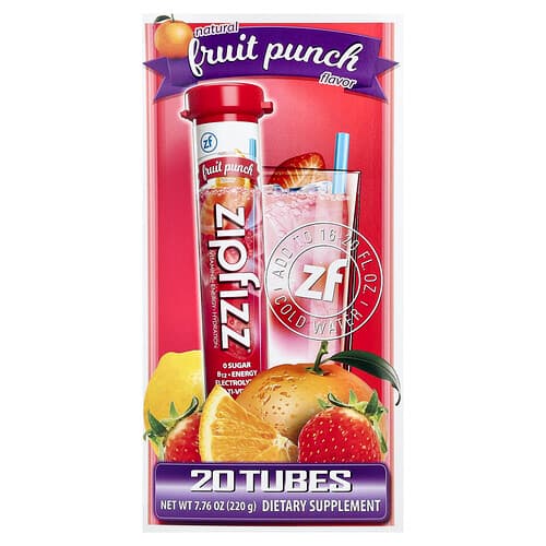 Zipfizz, Energiajuomasekoitus, hedelmämehu, 20 tuubia, 11 g/tuubi