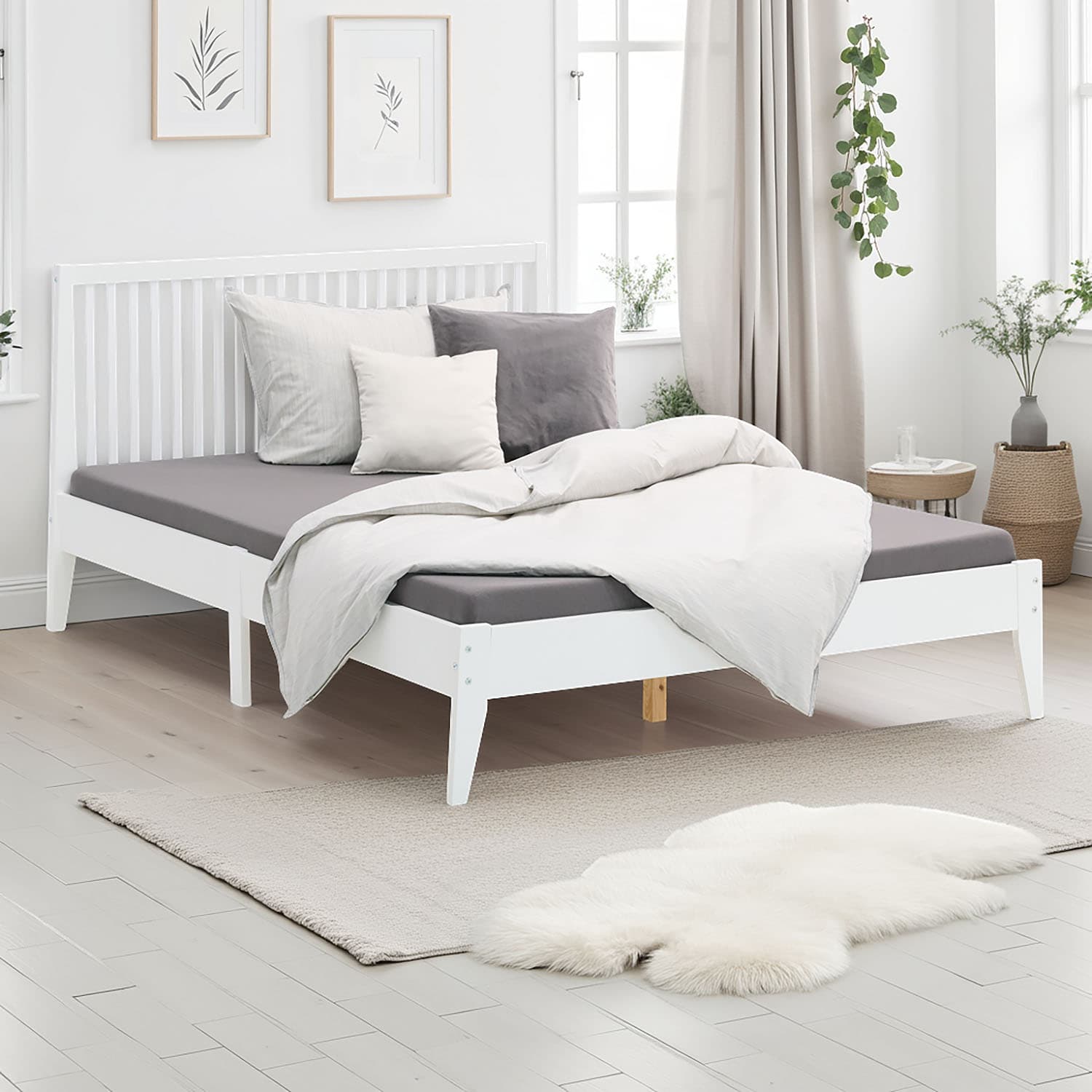 Sänky, Home, 146x207 cm, valkoinen