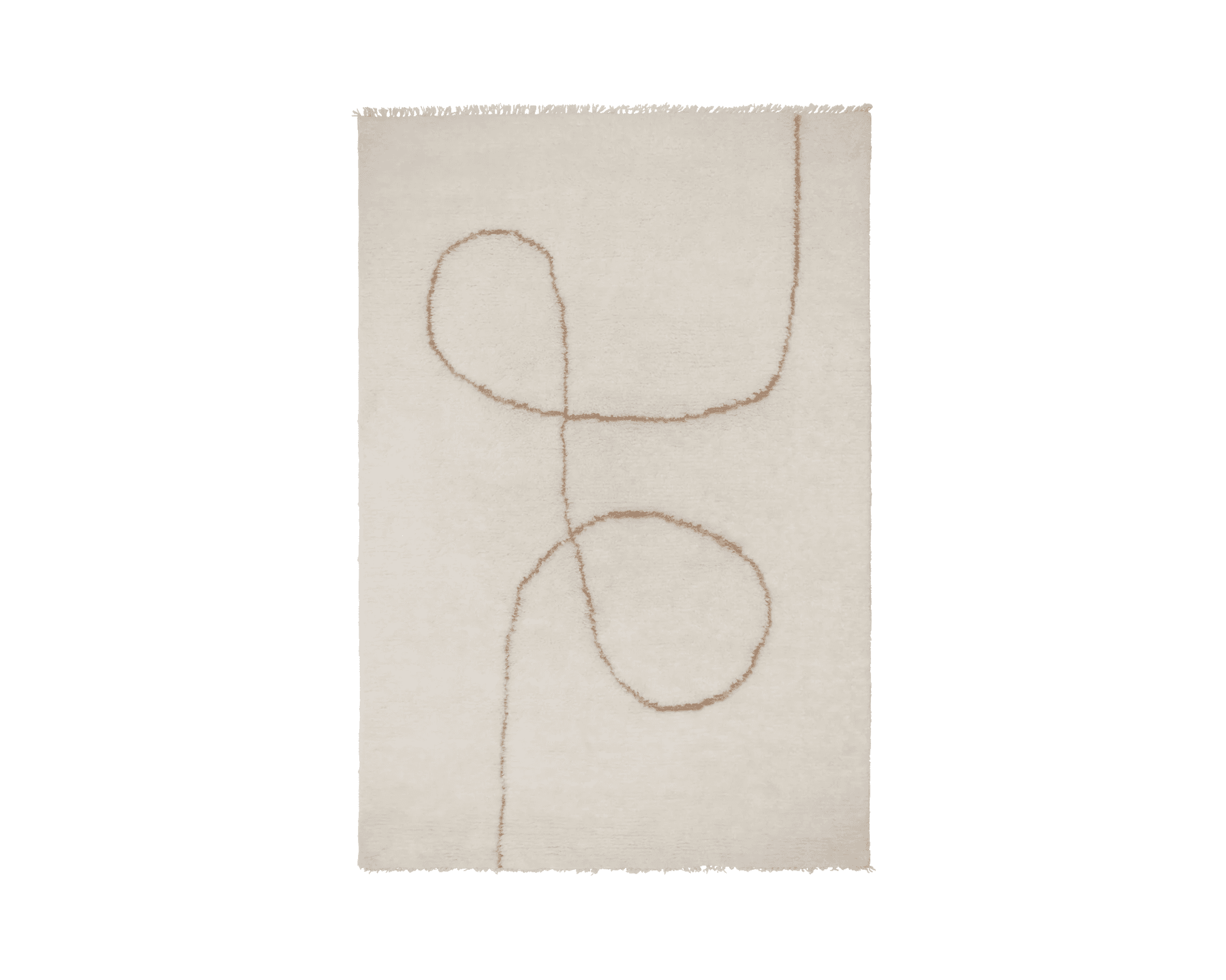Linie Design Astral Spiral villamatto 140 x 200 cm luonnonvalkoinen