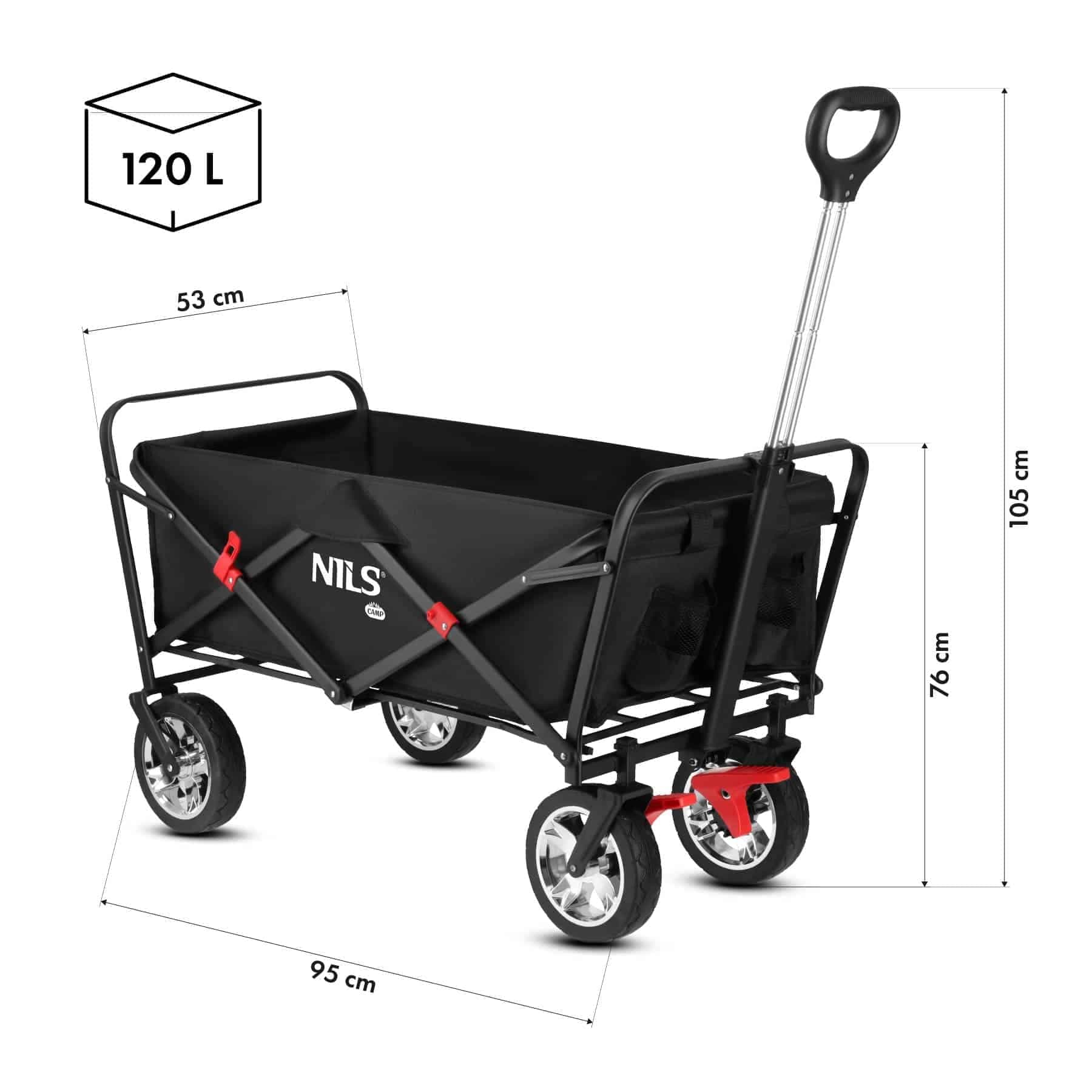 Nils Camp Vedettävä kuljetuskärry 120 l
