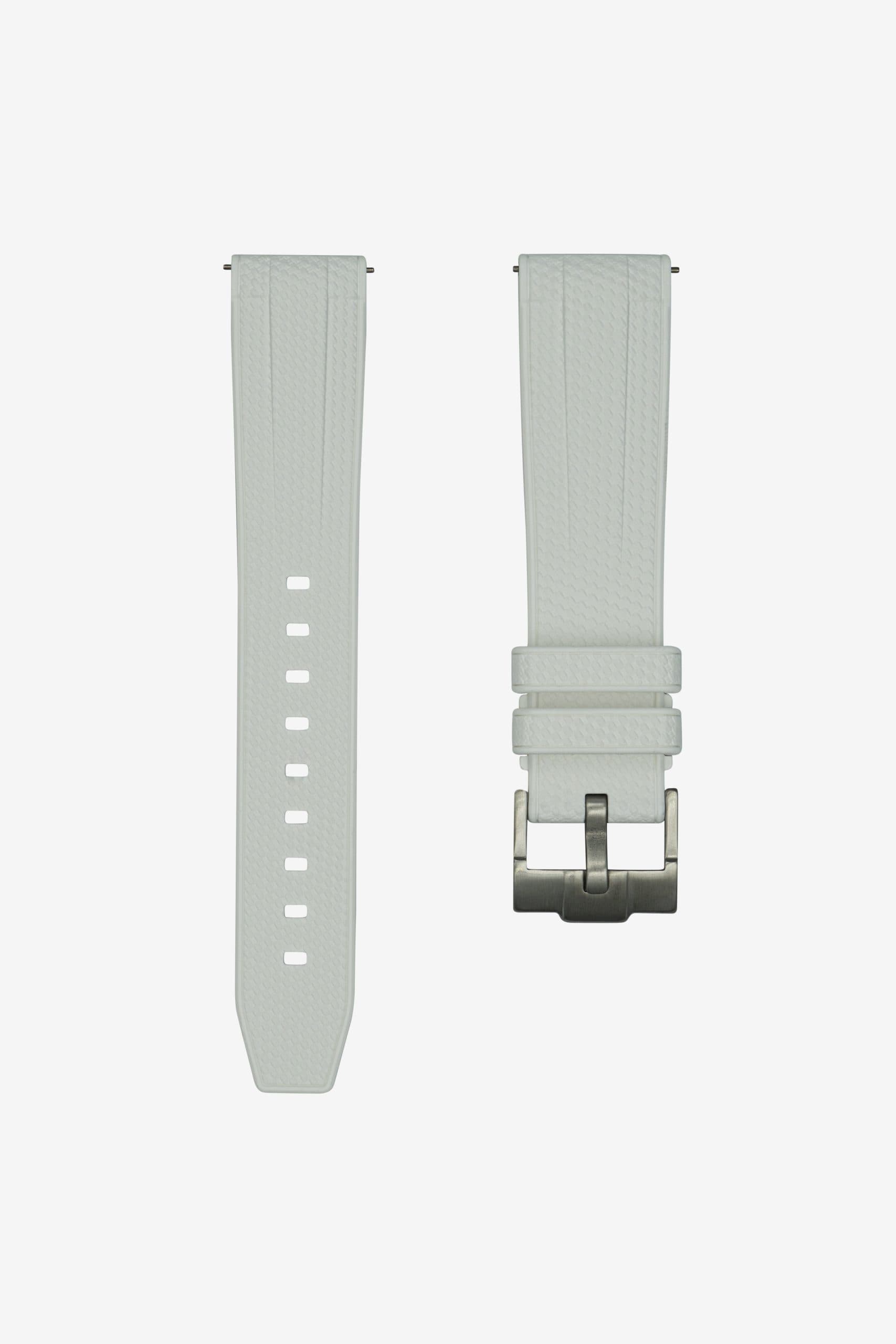 Straight End Rubber Strap 20mm-22mm - Monaco - White - 22mm