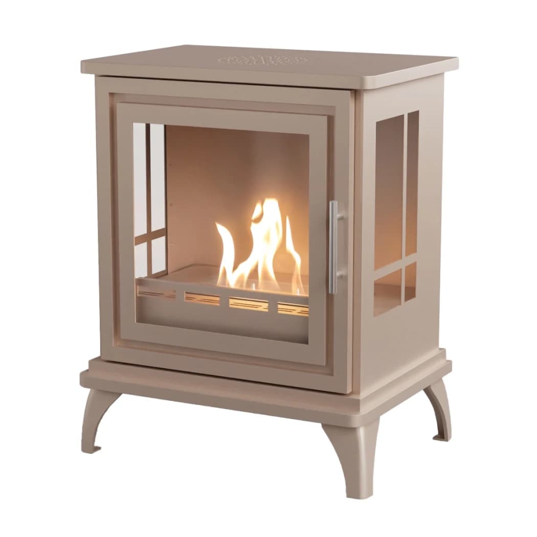 ScandiFlames Nashville harmaa beige - Vapaasti seisova bioetanolitakka - 6 tunnin paloaika - 2 kW lämmitysteho view 2