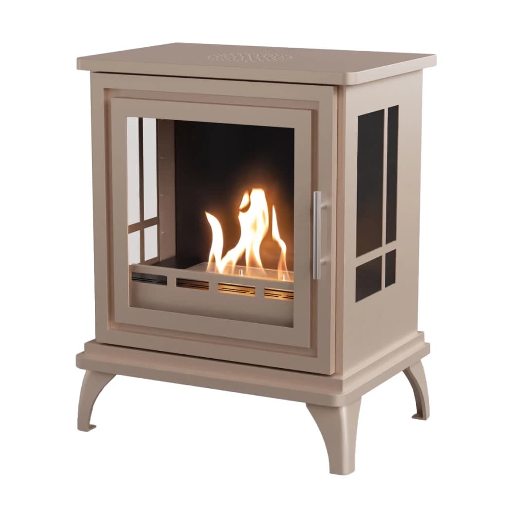 ScandiFlames Nashville harmaa beige - Vapaasti seisova bioetanolitakka - 6 tunnin paloaika - 2 kW lämmitysteho