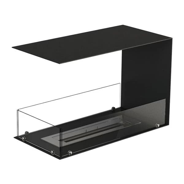 Foco Room Divider 800 - Huonejakajaksi suunniteltu upotettava biotakka, 80 cm leveä - Lasilevyillä