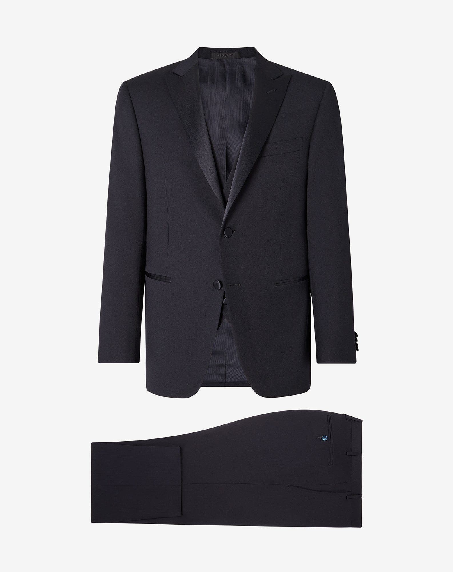 Navy blue S130's wool twill tuxedo