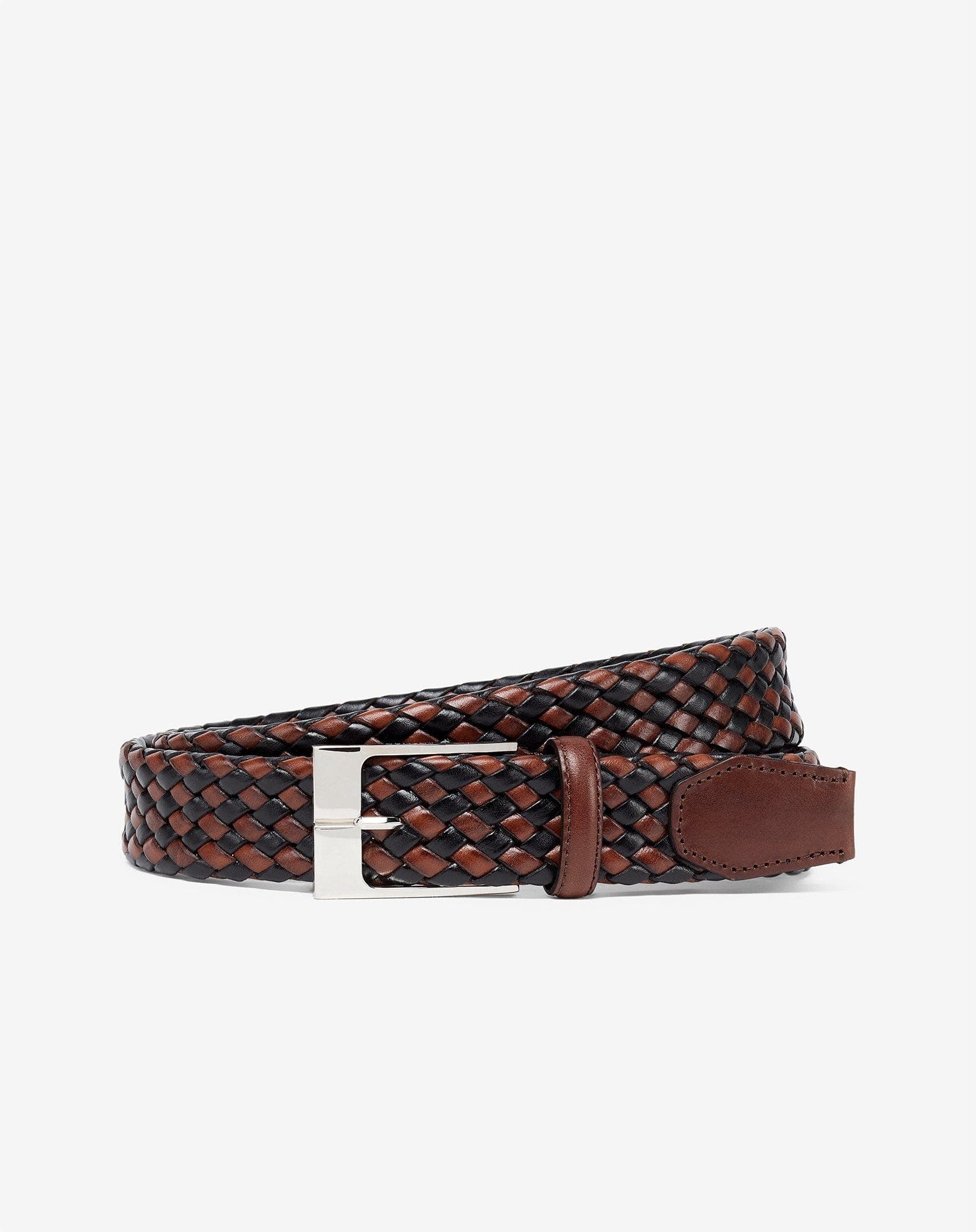 Black braided leather belt