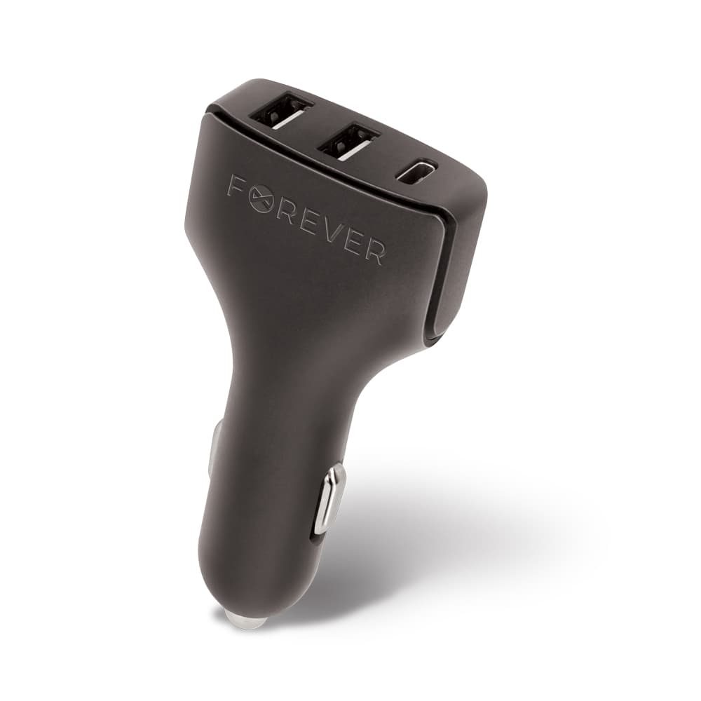 Forever CC-05 USB-A x 2 + Type-C autolaturi 4 8 A musta