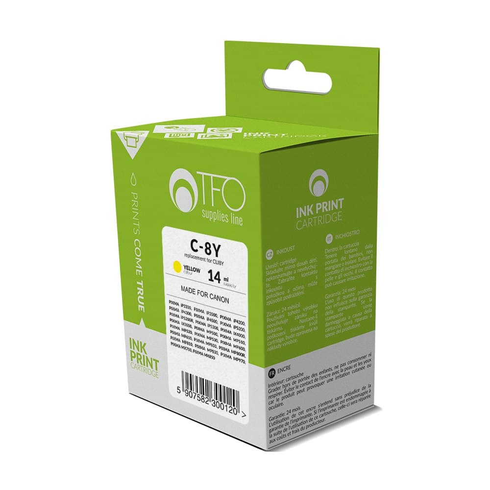 Tulostinmuste TFO C-8Y Canon CLI8Y 16.0ml - Keltainen