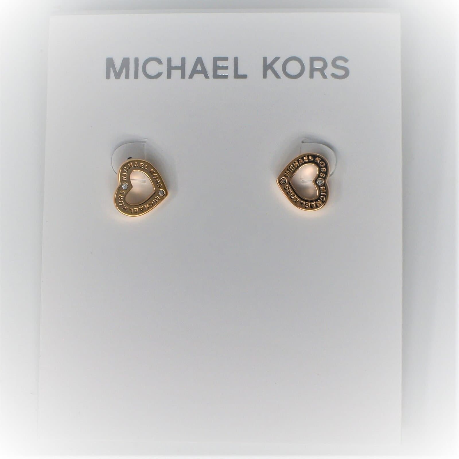 Michael Kors Studs MKJ7596791 Rose Gold Branded Heart Stud Earrings