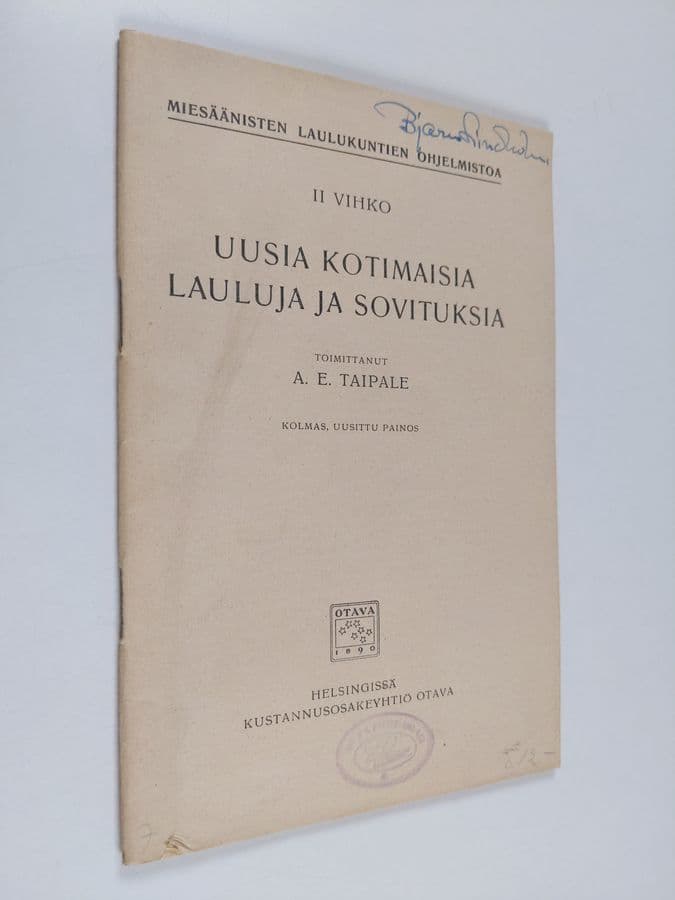 Uusia kotimaisia lauluja ja sovituksia - Miesäänisten laulukuntien ohjelmistoa 2 vihko