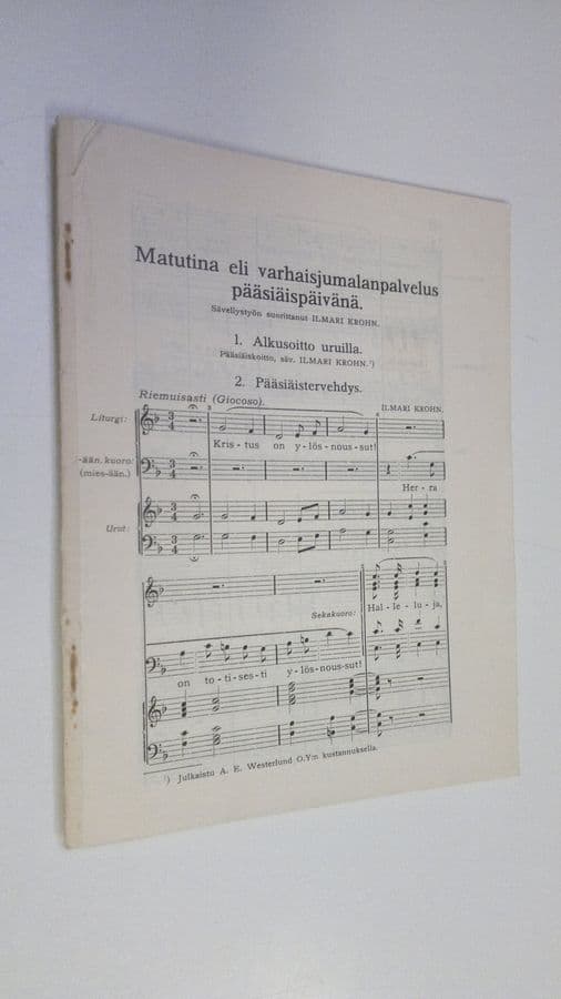 Ilmari Krohn : Matutina eli varhaisjumalanpalvelus pääsiäispäivänä