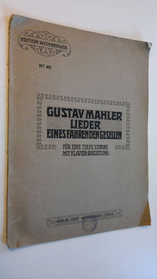 Gustav Mahler : Lieder eines fahrender gesellen : fur eine tiese stimme mit orchester-begleitung -  ausgabe mit klavier-begleitung komplett