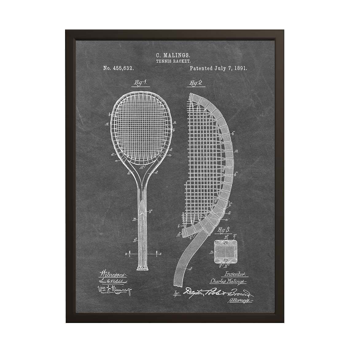 Patenttipiirrosjuliste - Tennismaila